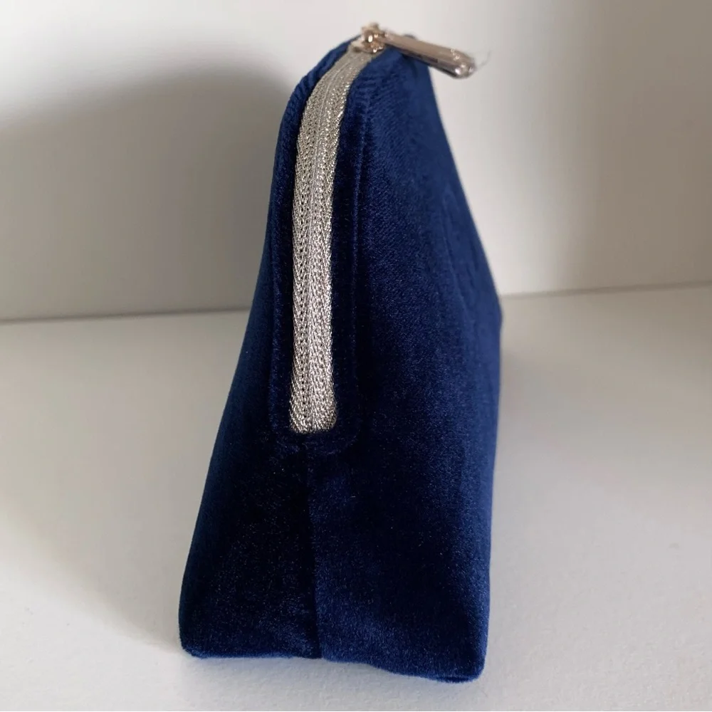 Dior navy velvet zippy pouch